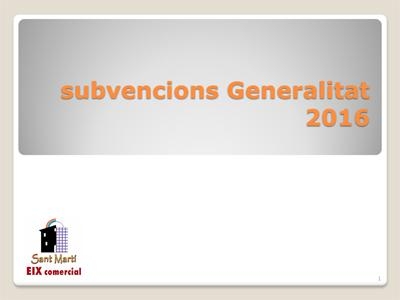 Subvencions Generalitat 2016