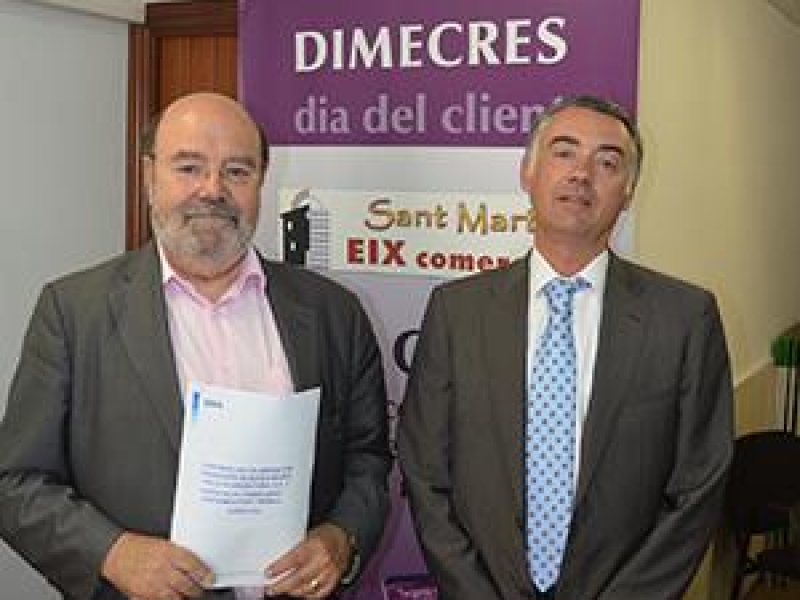 Eix Comercial SANT MARTÍ i el BBVA firman un convenio de colaboración. (3)