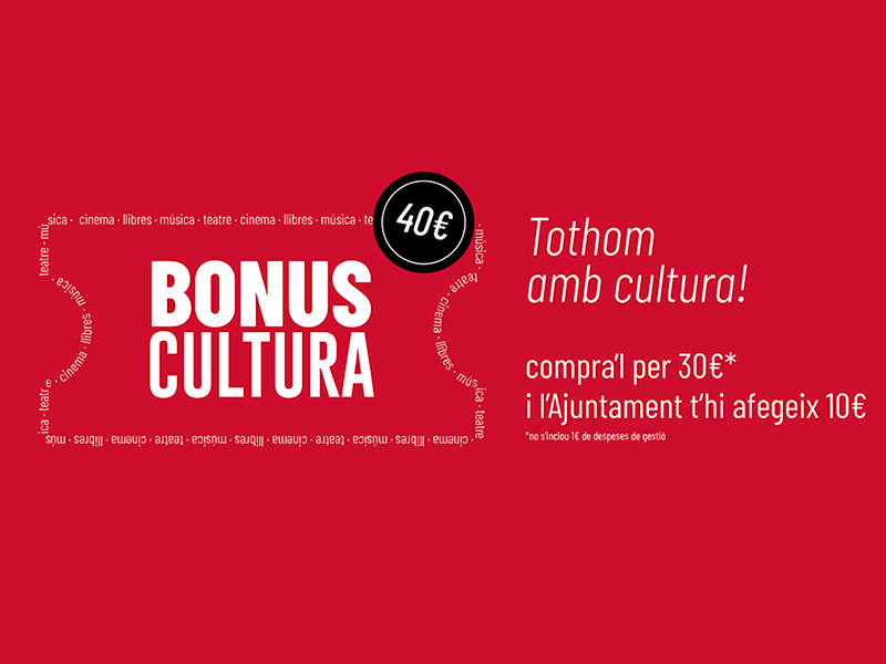 El Ayuntamiento de Barcelona reedita el Bonus Cultura para incentivar el consumo y la actividad cultural el 2021