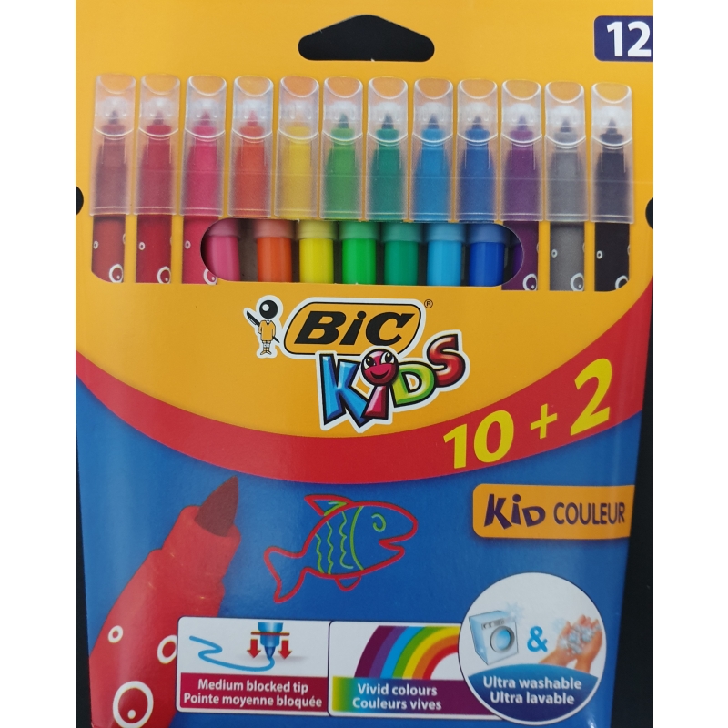 Rotuladores Bic Kids. Estuche de 12 colores